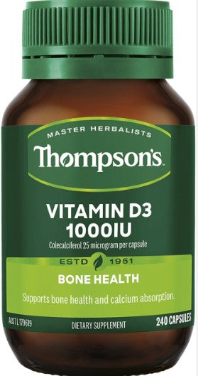 Thompson's Vitamin D3 1000IU 240 Capsules (EXP: 30/06/2025)