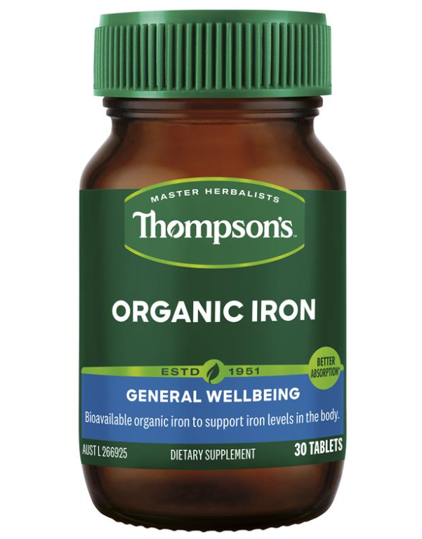 Thompson's Organic Iron 30 Tablets