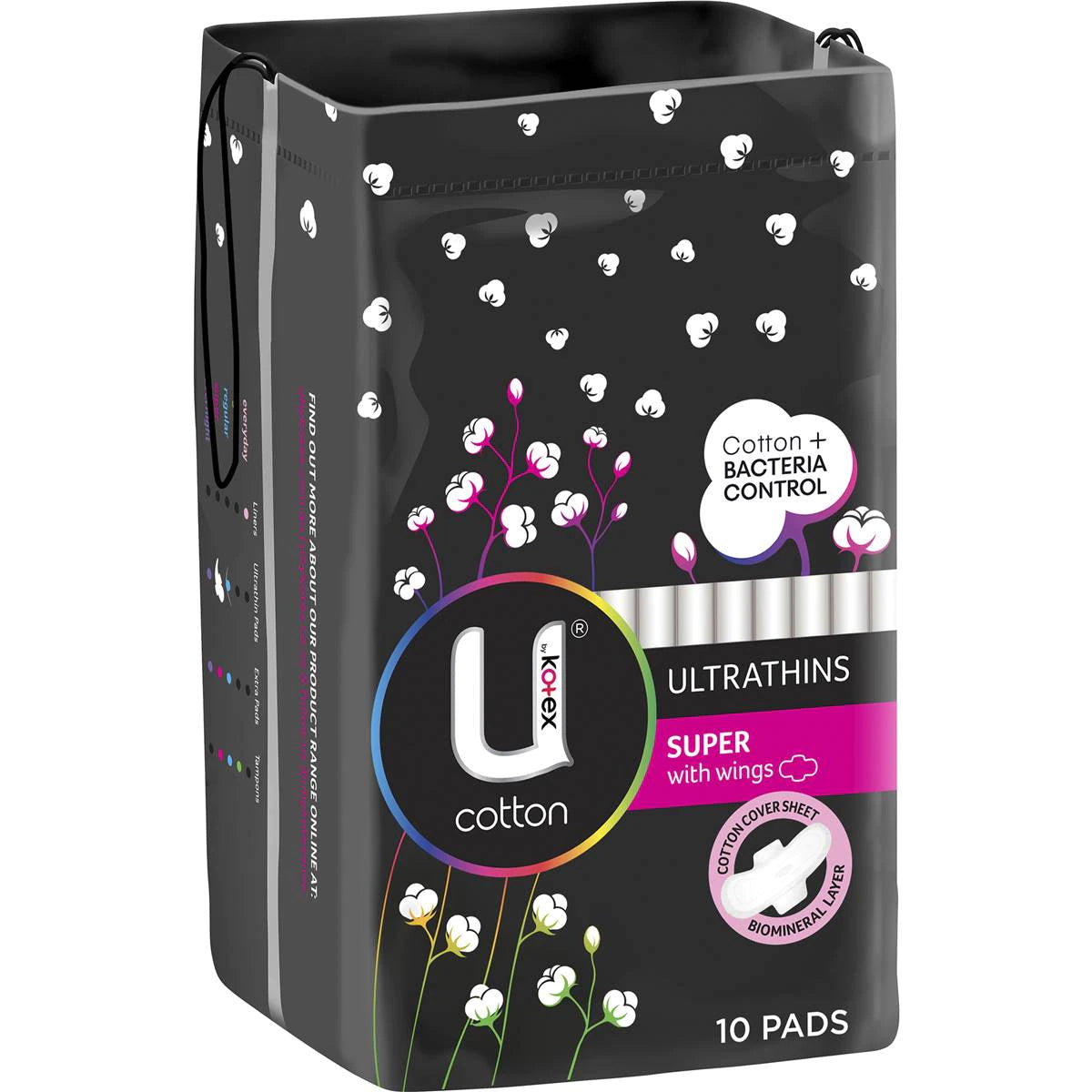 u by kotex cotton ultrathinsスーパーウィング10パッド