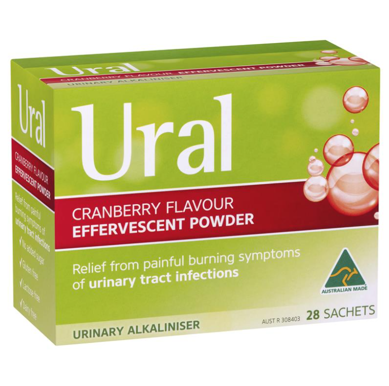 Ural Cranberry Flavour Effervescent Powder 28 Sachets (EXP: 30/05/2025)