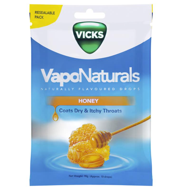 Vicks Vaponaturals Honey Th họng Lozenges 19 Gói