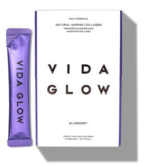 Vida Glow Natural Marine Collagen Sachets Blueberry 30 Servings