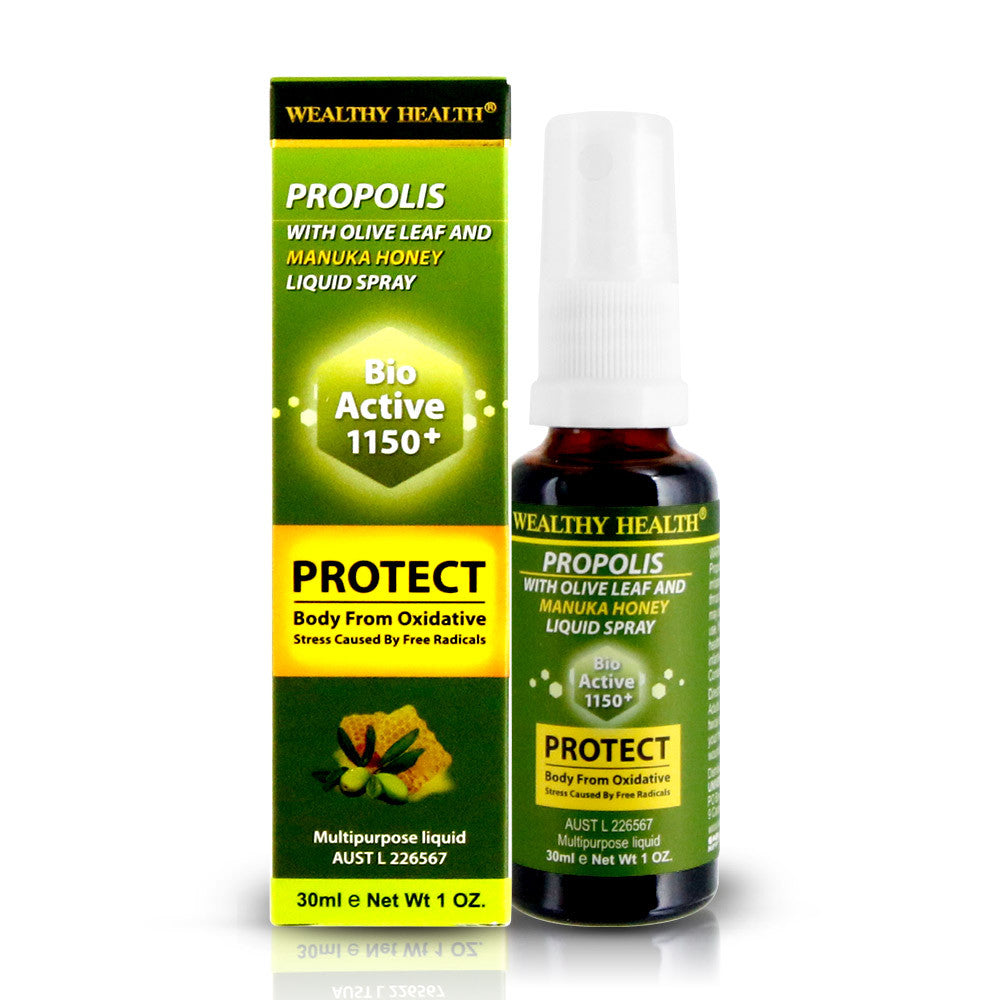 Wealthy Health Propolis Liquid Spray with Olive and Manuka Honey 30ml