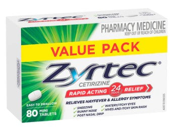 Zyrtec cetirizine快速表演浮雕80 Mini片