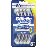 Gillette Sensor 3 Comfort Disposable Razors 8 Pack