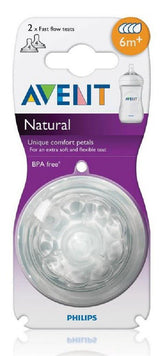 Philips Avent Natural 6m+ Fast Flow Teats 2 Gói