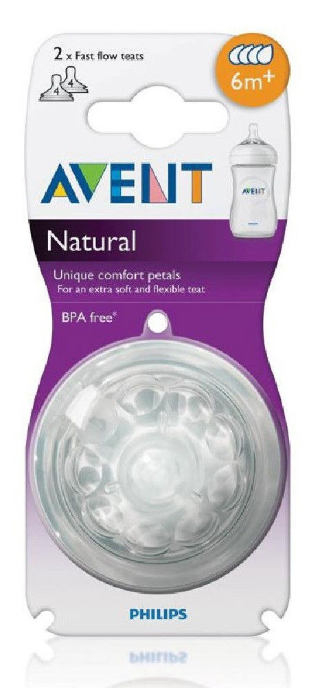 Philips Avent Natural6m+ Fast Flow Teats 2パック