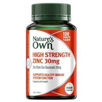 Natures Own High Strength Zinc 30mg 120 Tablets