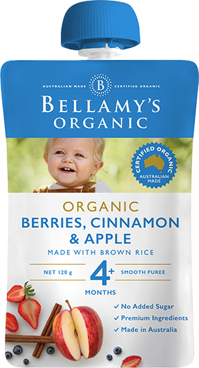 Bellamy's Organic Berries Cinnamon & Apple 4+ Months 120g