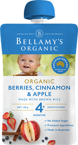 Bellamy's Organic Berries Cinnamon & Apple 4+ Months 120g