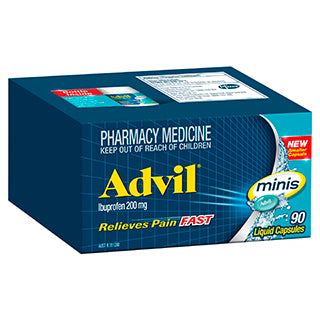 Advil Minis Ibuprofen 200mg 90 Liquid Capsules