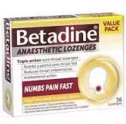 Betadine Anaesthetic Honey & Lemon 36 Lozenges