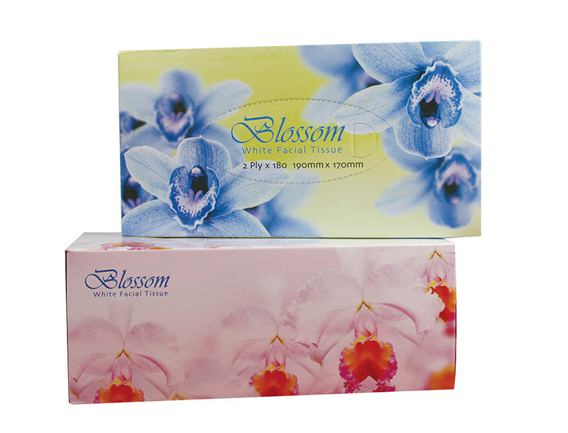 Blossom สีขาวเนื้อเยื่อใบหน้า 180 2 ชั้น