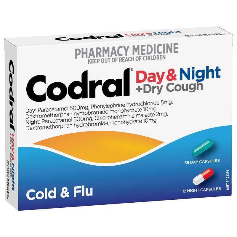 Codral Cold & Flu + Dry I Day & Night 48 Capsules