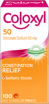 Coloxyl 50mg Stool Softener Tablets 100 Tablets