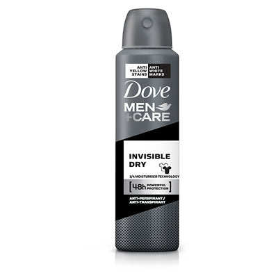 Dove Men + ดูแลสเปรย์ต่อต้านการใช้งานแห้งแบบแห้งที่มองไม่เห็น 150 มล.