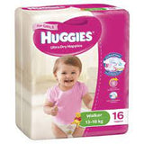 Huggies Ultra Dry Girls Walker尺寸5，13-18公斤16尿布