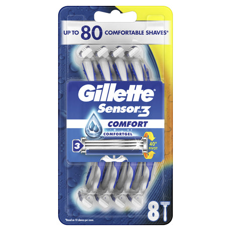 Gillette Sensor 3 Comfort Disposable Razors 8 Pack