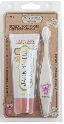 Jack N' Jill Tooth Buddy Raspberry Toothpaste & Bio Toothbrush 12m+