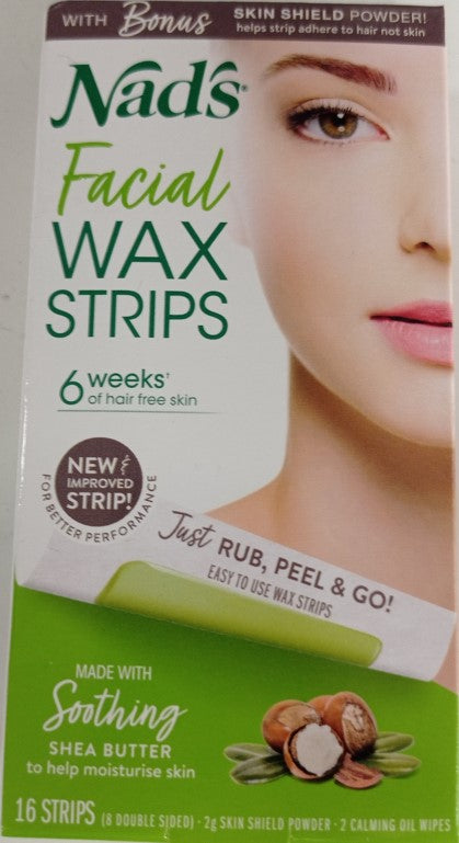 Nad's Facial Wax Strips 16 Strips