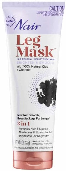 Nair Leg Mask Brighten & Smooth Natural Clay + Charcoal 227g