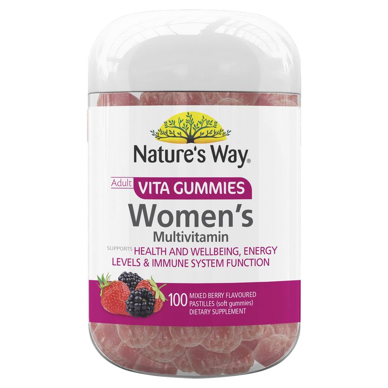 วิธีธรรมชาติสำหรับผู้ใหญ่ Vita Gummies Womens Multivitamin Berry Flavor 100 Pastilles