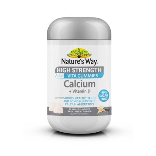 Nature's Way High Strength Adult Vita Gummies Calcium + Vitamin D Vanilla 60 Pastilles