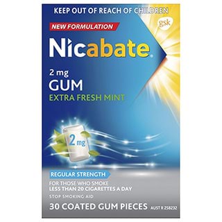 Nicabate Gum Extra Fresh 2mg 30 Pack