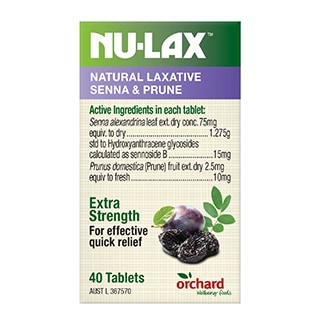 Nu-Lax Natural Laxative Senna & Prune 40 Tablets