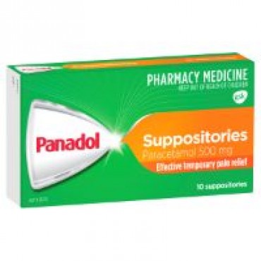 Panadol Invitories Paracetamol 500 มก. 10 เรื่องเหน็บ