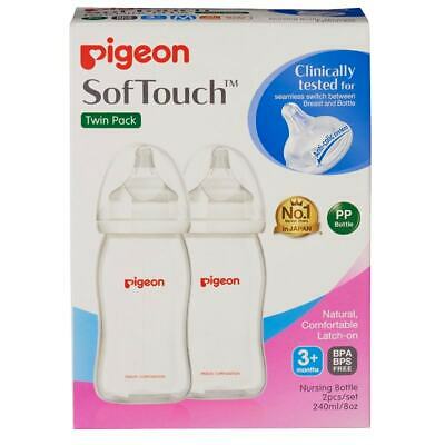 Pigeon SofTouch Plus 240 毫升宽颈瓶 3m+ 2 个