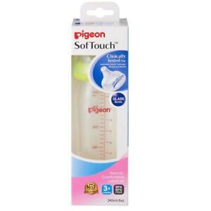 Pigeon Softouch Wide Neck Glass Bottle 3m+ 240ml