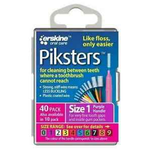 Piksters Interdental Purple Handle Size 1 Brush 40 Pack