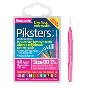 Piksters Interdental Pink Handle Size 00 Brush 40 Pack