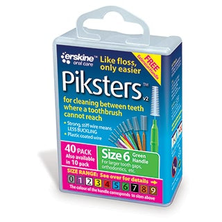 Piksters Interdental Green Handle Size 6 Brush 40 pack