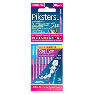 Piksters 牙间刷 紫色手柄 1 号刷子 10 包