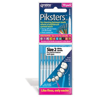 Piksters 齿间刷 白色手柄 2 号刷子 10 包