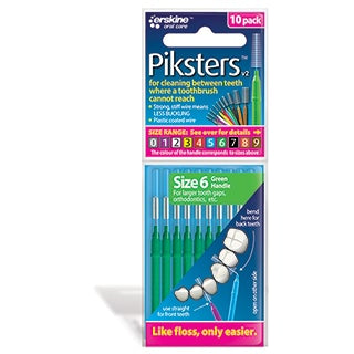 Piksters Interdental Green Handle Size 6 Brush 10 Pack