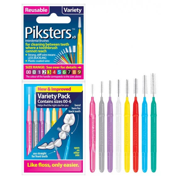 Piksters Interdental Variety ขนาด 00-6 แปรง 8 แพ็ค