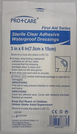 Pro+Care Sterile Clear Adhesive Waterproof Dressings (7.5cm x 15cm)