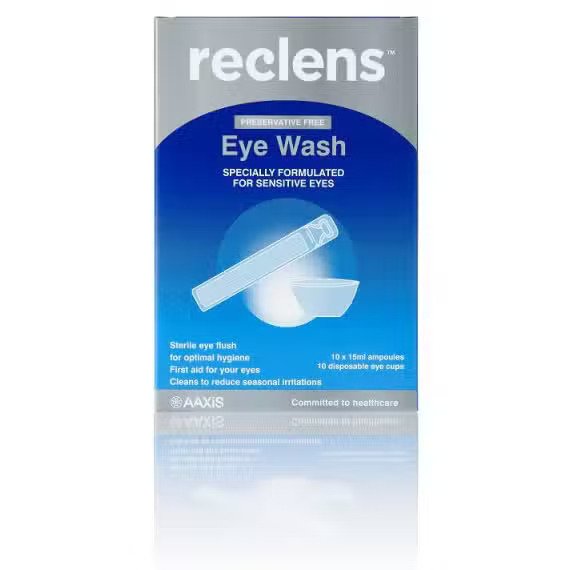 Reclens Preservative Free Eye Wash Cup 15ml 10 Pack