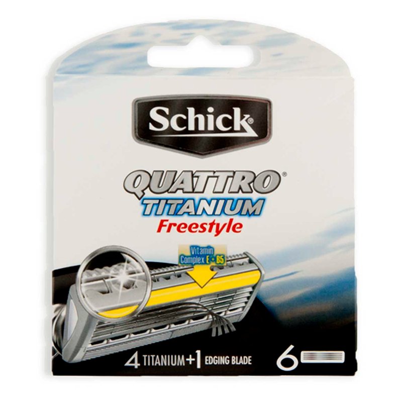 Schick Quattro 4チタンフリースタイルレザーブレード6 Pk