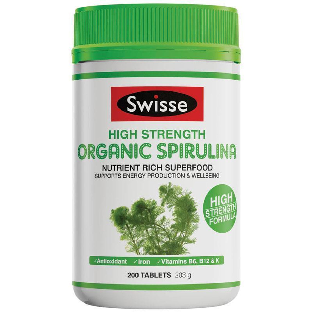 Swisse Ultiboost High Strength Organic Spirulina 200 Tablets