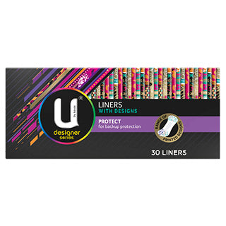 U by Kotex 带设计保护衬垫 30 个衬垫