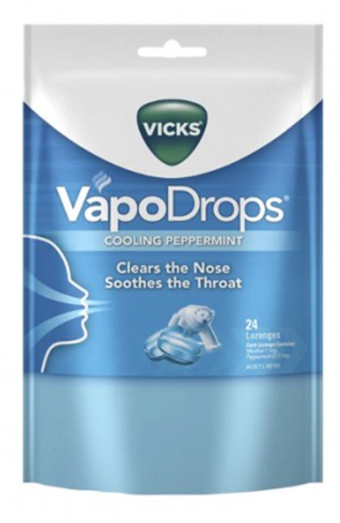 Vicks VapoDrops Cooling Peppermint Lozenges 24 Pack